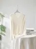 Suéter de Otoño e Invierno Cuello Redondo Perezoso 100% Cachemira Pura Tejido de Punto Cuello Bajo Delgado Apariencia Adelgazante Ajustado Prendas de Punto Base
