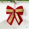 Nuevo Colgante de Árbol de Navidad con Lazo Bloque de Color de Doble Oreja Decoraciones Navideñas DIY Adornos para Colgar en la Ventana Venta al por Mayor