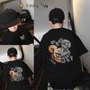 Camiseta de Manga Corta 100% Algodón para Niños, Tallas Mediana y Grande, Tops Coreanos de Verano Estampados para Niños, Camisetas Holgadas Guapas para Niños
