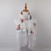 Bufanda Larga de Seda Bordada con Rosa Dorada para Mujer, Chal de Hilo de Belleza de Doble Capa, Encaje, Bufanda Versátil para Primavera, Otoño e Invierno