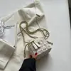 Bolso Cruzado de Hombro Único de Moda Tendencia Otoño e Invierno 2025 para Mujer, Bolso Cuadrado Pequeño de Lana con Cadena Estilo Chanel