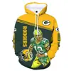 Sudadera con capucha estampada en 3D Serie de Fútbol Americano Chiefs Sudadera Deportiva Holgada Sudadera con capucha de diseño personalizado