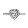 Anillo de Boda Más Vendido de Amazon Anillo de Plata de Ley S925 para Mujer con Diseño Geométrico de Zirconia en Forma de Corazón y Gota de Agua, Regalo de Moda y Elegante