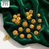Cuentas espaciadoras de cobre chapadas en oro de 18 quilates con agujeros pasantes, accesorios para ensartar cuentas doradas, collar DIY tradicional hecho a mano, accesorios para colgante, pulsera