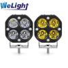 Luz de trabalho amarela e branca 3 polegadas 40W 4 LEDs brilhantes luz de inspeção de carro luz de modificação de moto