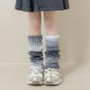 Calcetines para Niñas Otoño e Invierno Degradado Engrosados Cubrepiernas Largos Rayas Verticales Cálidos Estilo Occidental para Niñas con Leggings Color de Contraste Felpa