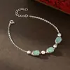 Nalan Prata S925 Exquisito Minimalista Estilo Ins Design de Nicho Encrustado com Diamantes Pulseira de Moeda de Cobre Pixiu de Jade S8539