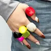Anillo de Resina Geométrico Arcoíris con Patrón de Nube Difuminada Estilo Nuevo Japonés y Coreano Transfronterizo Anillo Ins de Verano Lindo Estilo Milenio para Mujeres