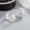 Brincos de pérola quadrada de diamante completo dupla face para mulheres 2024 Novas explosões de luxo de luxo de luxo de luxo elegantes brincos combinados
