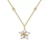 Colar Estrela da Sorte Starburst, Versátil e Elegante com Diamantes Brilhantes Exquisitos, Presente de Aniversário Qixi 520 para Melhor Amiga