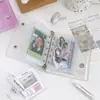 PVC Transparente Glitter Pequeno Fresco A7A8M5 Cinco Furos Caderno de Folhas Soltas Capa de Caderno Bolsa de Armazenamento Porta-Cartões Acessórios