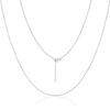 Colar Welson Jewelry de Prata de Lei S925 Banhado a Ouro Real Corrente Combinando Corrente da Clavícula Comprimento Ajustável Acessórios de Pingente