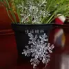 Colgante de copo de nieve transparente blanco accesorios de Navidad decoración navideña copo de nieve tridimensional de plástico con orificio para colgar 5CM