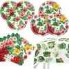 Nuevas Decoraciones de Fiesta de Cumpleaños con Temática Hawaiana de Amazon Platos de Papel Desechables Vasos de Papel Servilletas de Papel Banderines