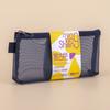 Spot atacado simples bolsa de caneta de armazenamento grande capacidade tridimensional nylon transparente cor sólida malha lápis papelaria saco