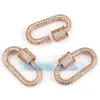 Acessórios de joias DIY cobre puro micro cravejado zircônia luxo parafuso pode abrir e fechar fivela de pulseira e colar