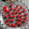Esenciales de Año Nuevo Arte de Uñas Rojo Joyería Mixta Peonía Tridimensional Rosa Accesorios de Arte de Uñas Navideños Material de Arte de Uñas de Flores Suaves