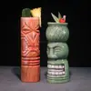 Vaso de Cerámica Estilo Hawaiano para Cóctel, Vaso Tiki Personalizado para Jugo y Bebidas Largas, Vaso de Cóctel Atmosférico, Vaso Alto Recto