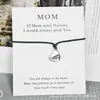 Pulsera Tarjeta de Bendición Pulsera para MAMÁ Día de la Madre Colgante de Aleación Pulsera de Cuerda de Cera Directo de Fábrica Segundas