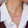 Collar Minimalista Silencioso de Acero Inoxidable de Tres Capas, Joyería de Lujo Ligero de Alta Gama para Mujer, Accesorios Transfronterizos con Diseño de Nicho