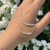 Collar de plata de ley S925 con diamantes de imitación y sonrisa para mujer, diseño de nicho de moda simple, cadena de clavícula de lujo ligera, collar de alta calidad, joyería