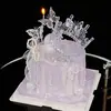 Decoración de Pastel para el Día de San Valentín Chino 2025 Celebridad de Internet Lazo de Perla Corona de Cristal Mariposa Fantasía Adorno Festivo