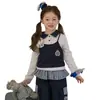 Conjunto de Conejo Policía para Niños Primavera/Verano 2026 Nuevo Sudadera de Algodón de Manga Larga Falso Dos Piezas con Pantalones de Volantes para Niñas Coreanas