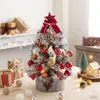 Árvore de Natal flocado terno rosa enfeites de Natal para mesa presente decoração de Árvore de Natal mini Árvore de Natal