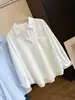Camisa Larga Casual Holgada Estilo Coreano Nueva Otoño 2026 para Mujer, Top Chaqueta Versátil de Algodón Lavado