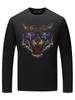 Camiseta de Manga Larga para Hombre 2026 Estilo Nuevo Cabeza de Tigre con Pedrería Marca de Moda Camiseta de Modal Talla Grande para Primavera y Otoño