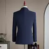 Traje de Negocios Cruzado para Boda de Novio Traje de Hombre Elegante Versátil Moda Delgado Profesional Ropa Formal Traje Elegante
