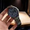 Nova Moda Cronógrafo de Seis Mãos e Três Mostradores Quartzo Pulseira de Aço Inoxidável Calendário Relógio Masculino de Negócios Caixa Preta Fábrica de Relógios Atacado