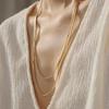 Diseño de Nicho Europeo y Americano Cadena de Hueso de Serpiente Ultralarga Collar para Mujer Estilo Ultra-simple Moderno Elegante Combinable Sentido de Alta Gama Cadena de Lana