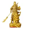 Estátua de Bronze de Guan Yu com Espada e Lingote para Casa, Sala de Estar, Entrada ou Loja, Apresentando Guan Gong como o Deus da Riqueza