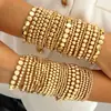 Joias Transfronteiriças Europeias e Americanas, Pulseiras de Contas Estilo Metal Fashionáveis e Únicas, Pulseiras Geométricas da Moda Hip-Hop Atacado