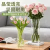 Vaso personalizado em estilo wabi-sabi, vaso de imitação de vidro, vaso transparente para arranjos florais hidropônicos, vaso transparente criativo com toque de luxo