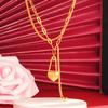 Collar de oro arena con forma de corazón para mujer, moda, lujo ligero, joyería simple, sentido de alta gama, joyería de larga duración que no se decolora, Accesorios de Yiwu al por Mayor