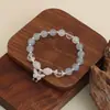 Piedra Natural Jade Médula Ósea Ábaco Joyería Dosel Campana Calabaza Pulsera de Perlas Pulsera Literaria de Moda Pulsera