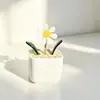 Plantas en maceta de vidrio Zibo, flores de diciembre, ramos de flores artificiales, flores de vidrio para cumpleaños, decoraciones de escritorio, adornos blancos, Día de la Madre transfronterizo