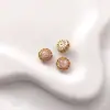 Cuentas Espaciadoras Retro de Ojo de Gato Imitación Ópalo Incrustado Dorado Mate Recubierto de Cobre que Conserva el Color Cuentas de Transferencia Accesorios para Joyería Hecha a Mano DIY