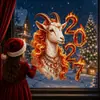Decoración de Año Nuevo Ruso Pegatina de Ventana Zodiaco Año de la Oveja 2027 Pegatina Electrostática para Vidrio Ozon Popular Creativa Pegatina de Cabeza de Oveja