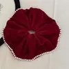 Goma para el pelo de terciopelo de perla ~ Estilo retro francés con un toque de alta gama, Diadema grande para coletas, Cuerda para el pelo para mujer