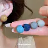 Pendientes Minimalistas de Plata con Goteo de Aceite y Perlas Redondas Pendientes de Diseño de Nicho Versátiles Pendientes de Lujo Ligero de Moda Pendientes de Alta Gama