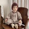 Roupas para Bebê Menino Outono Conjunto de Duas Peças Classe a Manga Longa Bebê Outono Roupa para Exterior Conjunto Elegante de Duas Peças Atacado