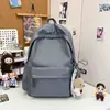 Nova Mochila Escolar Feminina Estilo Ins Nicho Estudante do Ensino Médio Menina do Ensino Fundamental Cor Pura Simples Mochila de Grande Capacidade Estilo Coreano