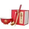 Tigela de Longevidade Cerâmica Personalização Tigela Fu Shou Banquete de Longevidade do Idoso Lembrança de Agradecimento Caixa de Presente Bênção de Aniversário Tigela Fu Porcelana Chinesa