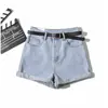 Shorts de Mezclilla para Mujer Nueva Llegada Dobladillo Combinan con Todo Cintura Alta Verano Adelgazantes Delgados Tallas Grandes Sueltos Pierna Ancha Casual Pantalones Cortos Calientes Modernos