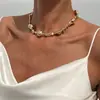 Colar Gargantilha Choker de Pérolas Imitação Irregulares Estilo Barroco Transfronteiriço Europeu e Americano Simples Ins com Pingente de Estrela