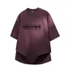 Camiseta de Manga Corta para Hombre, Ropa de Verano para Hombre, Top con Diseño de Letras Tridimensionales Retro Americano, Ropa Casual Holgada para Niños