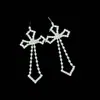 Pendientes Largos con Forma de Cruz de Moda Accesorios Brillantes Joyería Femenina Pendientes Largos de Pedrería Dropshipping